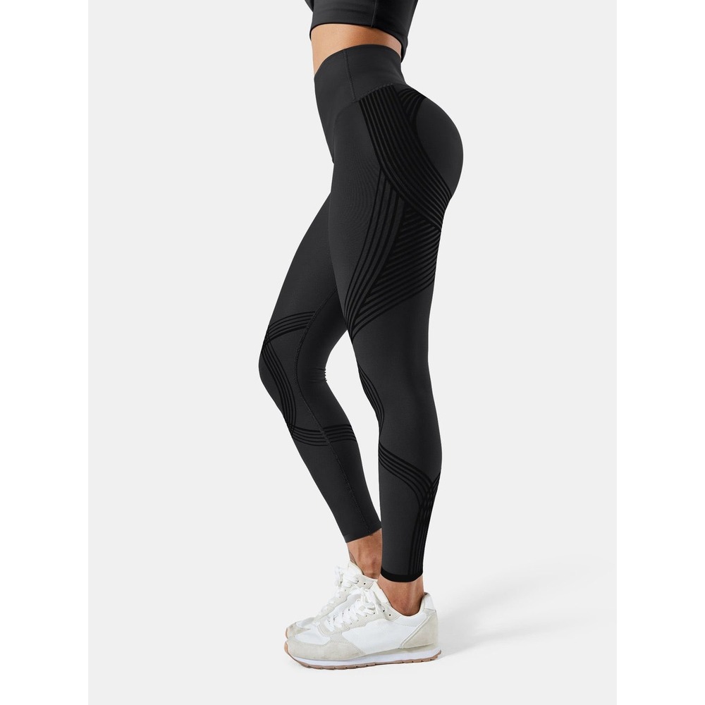 Fanka Body Sculpt Leggings M? Black High Rise Reversible Compression Cellulite